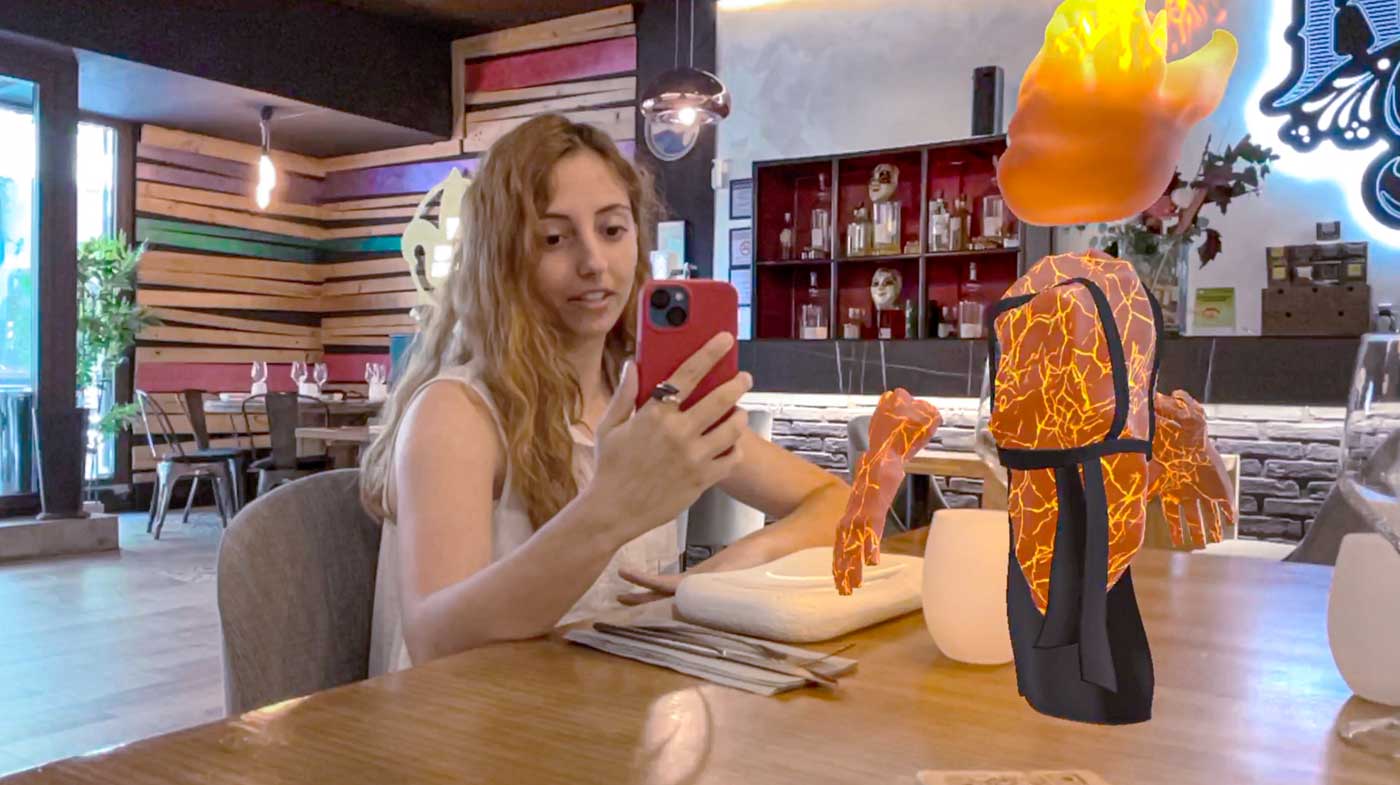 Proyecto de Realidad Aumentada desarrollado por Imascono Proyecto de realidad aumentada desarrollado para el restaurante Nola Smoke de Zaragoza por Imascono